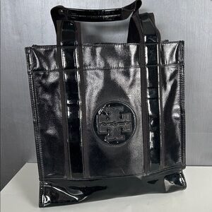Tory Burch Ella black Patent Leather Tote Bag